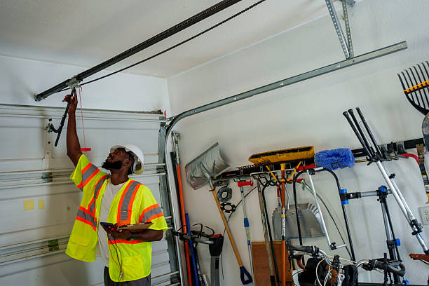 Professional Garage Door Panel Replacement technician working in Hays, MT